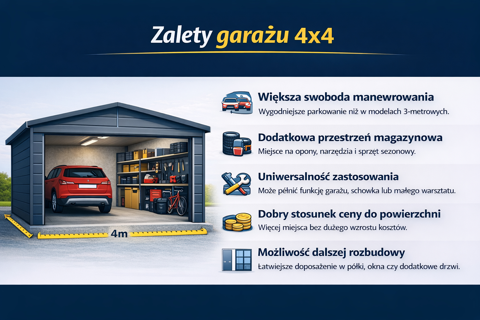 zalety garaży 4x4